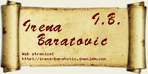 Irena Baratović vizit kartica